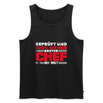 Bester Chef der Welt - Männer Premium Bio Tank Top - Schwarz - Vorne - AI Model Male 178 light (178cm)