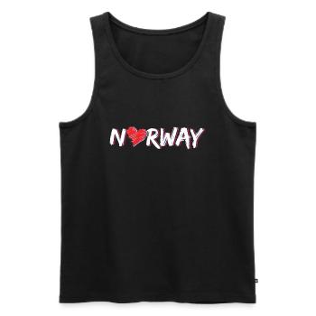 Norway - Men's Premium Organic Tank Top - black - Front - Michal (187cm)