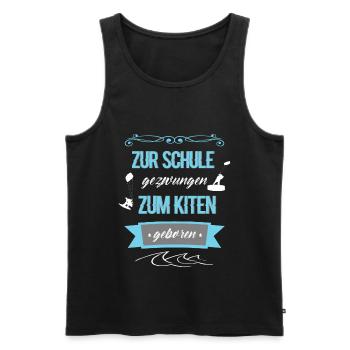 Zum Kiten geboren Kiteboarder Kitesurfen Kiten - Männer Premium Bio Tank Top - Schwarz - Vorne - Michal (187cm)