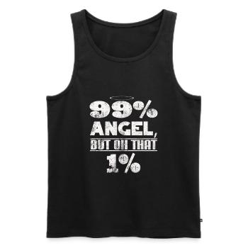 I'm 99% angel but oooh that 1% - funny saying - Men's Premium Organic Tank Top - black - Front - AI Model Male 178 light (178cm)