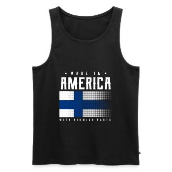 Finland - Men's Premium Organic Tank Top - black - Front - AI Model Male 178 light (178cm)