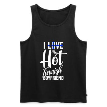 Finland - Men's Premium Organic Tank Top - black - Front - AI Model Male 178 light (178cm)