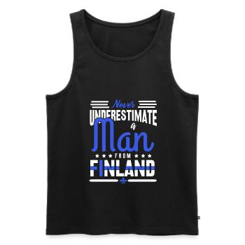 Finlande - Débardeur bio Premium Homme - noir - Devant - Michal (187cm)