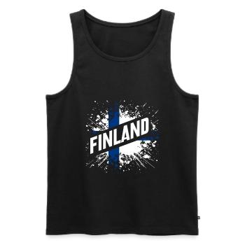 Finland - Men's Premium Organic Tank Top - black - Front - AI Model Male 178 light (178cm)
