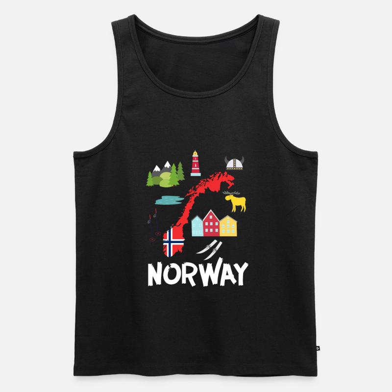 Norwegen - Männer Premium Bio Tank Top - Schwarz