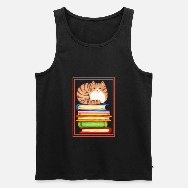 Lehrer-Lesebuch Cat Silence Read - Männer Premium Bio Tank Top - Schwarz
