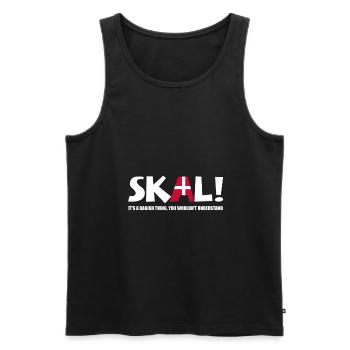 Denmark - Men's Premium Organic Tank Top - black - Front - Michal (187cm)
