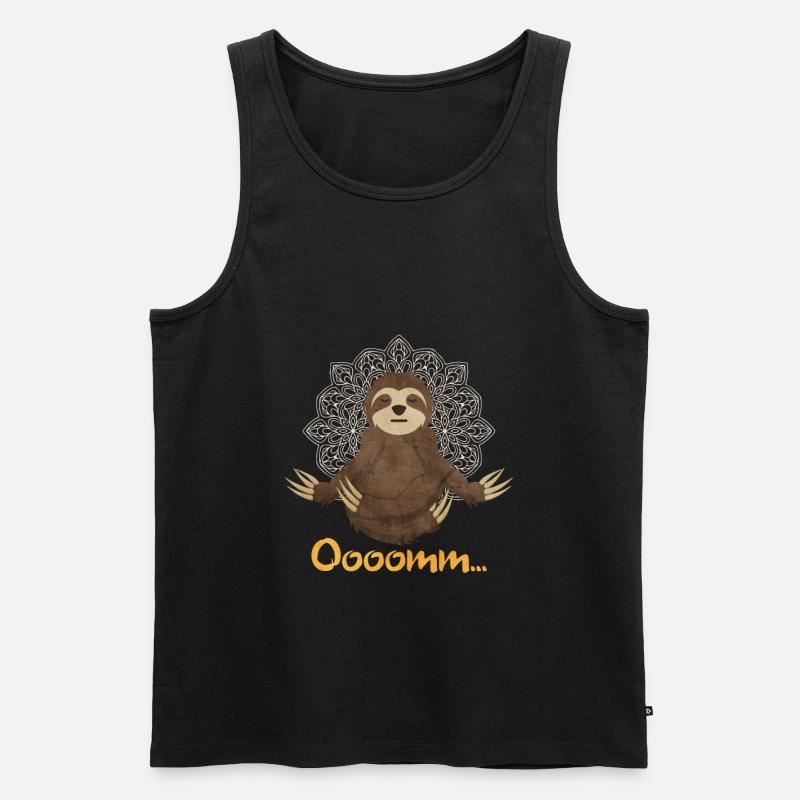 Faultier - Männer Premium Bio Tank Top - Schwarz