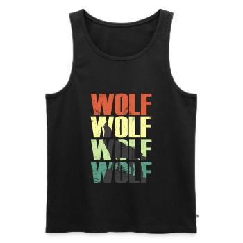 Wolf Wolf Wolf Pack Gift - Débardeur bio Premium Homme - noir - Devant - Michal (187cm)
