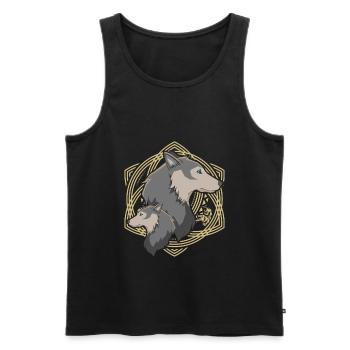 Wolf Wolf Wolf Pack Gift - Débardeur bio Premium Homme - noir - Devant - Michal (187cm)