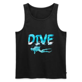 Diver Dive Divemaster Diving Diver Sea - Débardeur bio Premium Homme - noir - Devant - AI Model Male 178 light (178cm)
