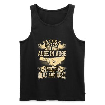 Father and son dad dad father's day partner look heart - Men's Premium Organic Tank Top - black - Front - AI Model Male 178 light (178cm)