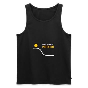 physics - Men's Premium Organic Tank Top - black - Front - AI Model Male 178 light (178cm)