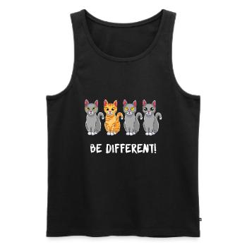 Be Different - Cat saying Cat - cute cats - Men's Premium Organic Tank Top - black - Front - Michal (187cm)