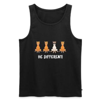 Be Different - Lama Saying - Sweet Lama Gift - Men's Premium Organic Tank Top - black - Front - AI Model Male 178 light (178cm)