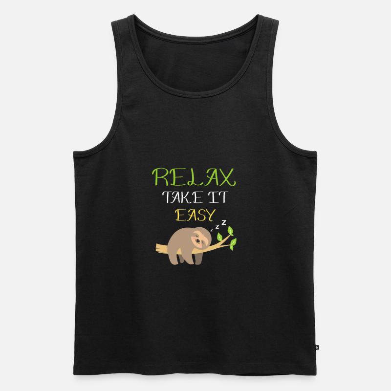 Faultier - Männer Premium Bio Tank Top - Schwarz