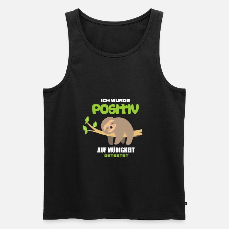 Faultier - Männer Premium Bio Tank Top - Schwarz