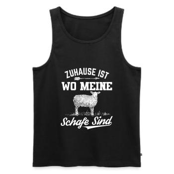 Zuhause Ist Wo Meine Schafe Sind Geschenk Schaf - Männer Premium Bio Tank Top - Schwarz - Vorne - Michal (187cm)