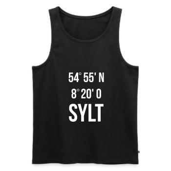 Sylt - Männer Premium Bio Tank Top - Schwarz - Vorne - AI Model Male 178 light (178cm)