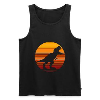 Dino Dinosaurier Geschenk Geschenkidee, Kinder lus - Männer Premium Bio Tank Top - Schwarz - Vorne - Michal (187cm)