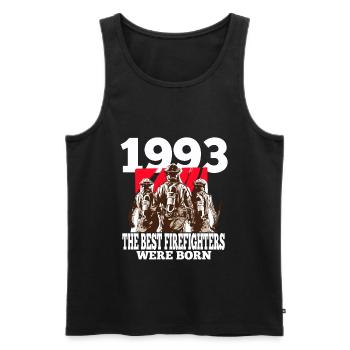 Feuerwehrmann Geschenk 1993 Geburtstag Feuerwehr - Männer Premium Bio Tank Top - Schwarz - Vorne - Michal (187cm)