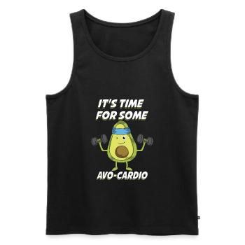 Avocado - Männer Premium Bio Tank Top - Schwarz - Vorne - Michal (187cm)