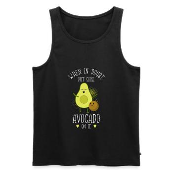 Avocado - Männer Premium Bio Tank Top - Schwarz - Vorne - Michal (187cm)