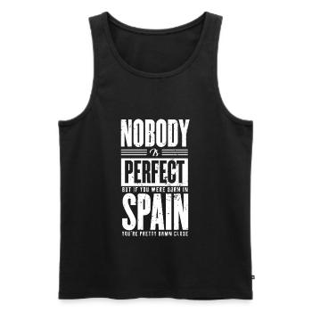 Spain - Men's Premium Organic Tank Top - black - Front - Michal (187cm)