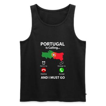 Portugal - Männer Premium Bio Tank Top - Schwarz - Vorne - Michal (187cm)