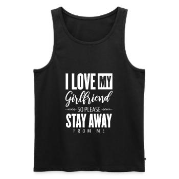 girlfriend - Men's Premium Organic Tank Top - black - Front - AI Model Male 178 light (178cm)