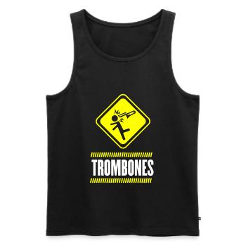 Posaune - Männer Premium Bio Tank Top - Schwarz - Vorne - Michal (187cm)