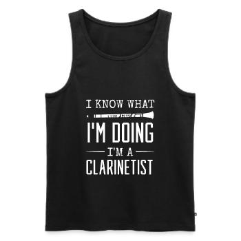 clarinet - Men's Premium Organic Tank Top - black - Front - AI Model Male 178 light (178cm)