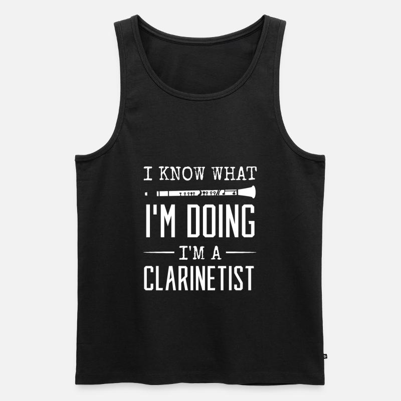 Klarinette - Männer Premium Bio Tank Top - Schwarz
