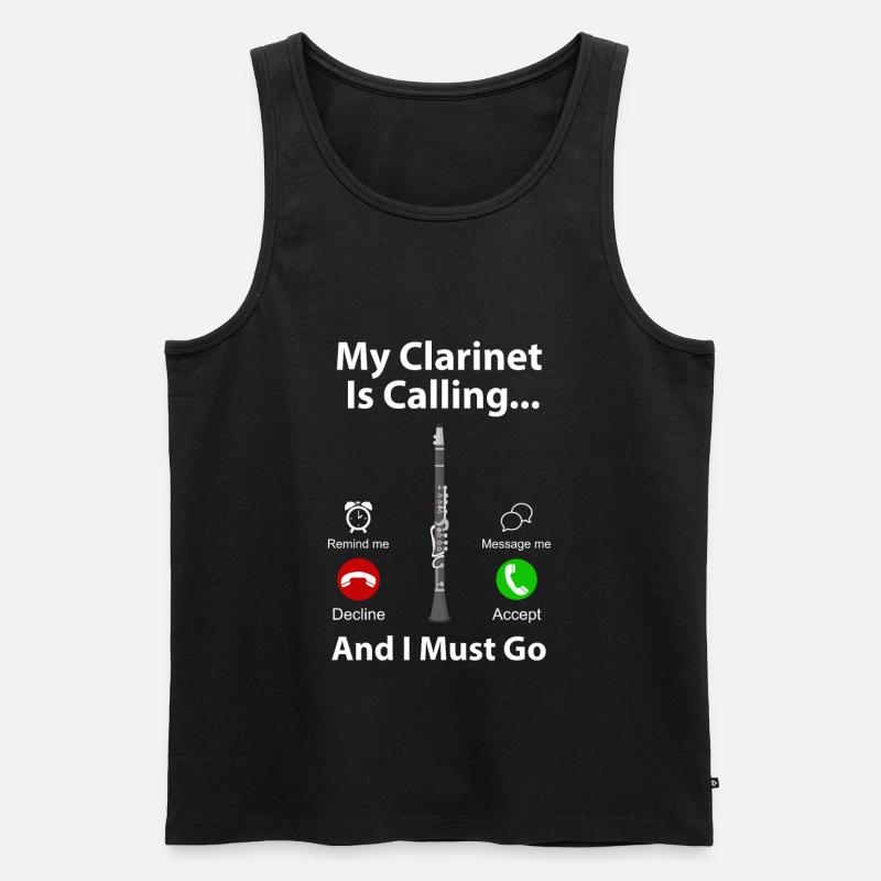 Klarinette - Männer Premium Bio Tank Top - Schwarz
