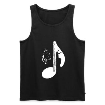 Flûte - Débardeur bio Premium Homme - noir - Devant - AI Model Male 178 light (178cm)