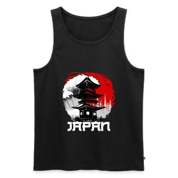 Japan - Männer Premium Bio Tank Top - Schwarz - Vorne - AI Model Male 178 light (178cm)