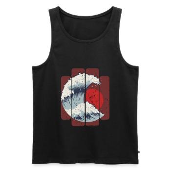 Japan - Männer Premium Bio Tank Top - Schwarz - Vorne - AI Model Male 178 light (178cm)