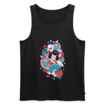 Japan - Männer Premium Bio Tank Top - Schwarz - Vorne - AI Model Male 178 light (178cm)