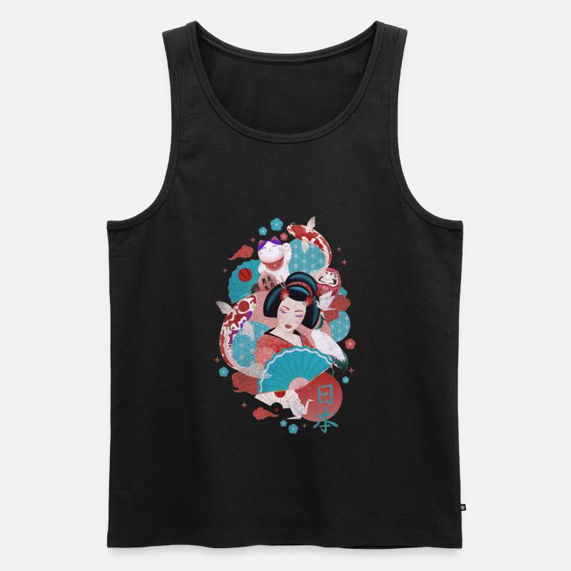 Japan - Männer Premium Bio Tank Top - Schwarz