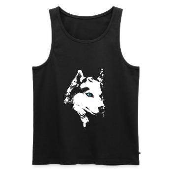 Husky - Männer Premium Bio Tank Top - Schwarz - Vorne - Michal (187cm)