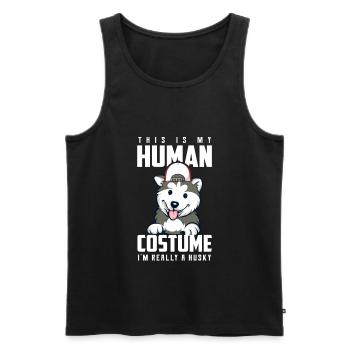 Husky - Men's Premium Organic Tank Top - black - Front - Michal (187cm)
