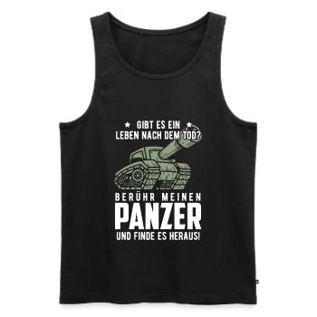 Panzer - Männer Premium Bio Tank Top - Schwarz - Vorne - Michal (187cm)