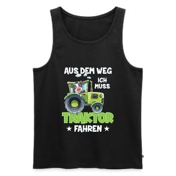 Schulkind 2020 Traktor Junge Mädchen Trecker Einsc - Männer Premium Bio Tank Top - Schwarz - Vorne - AI Model Male 178 light (178cm)