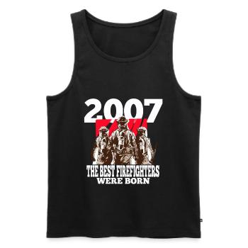 Feuerwehrmann Geschenk 2007 Geburtstag Feuerwehr - Männer Premium Bio Tank Top - Schwarz - Vorne - Michal (187cm)