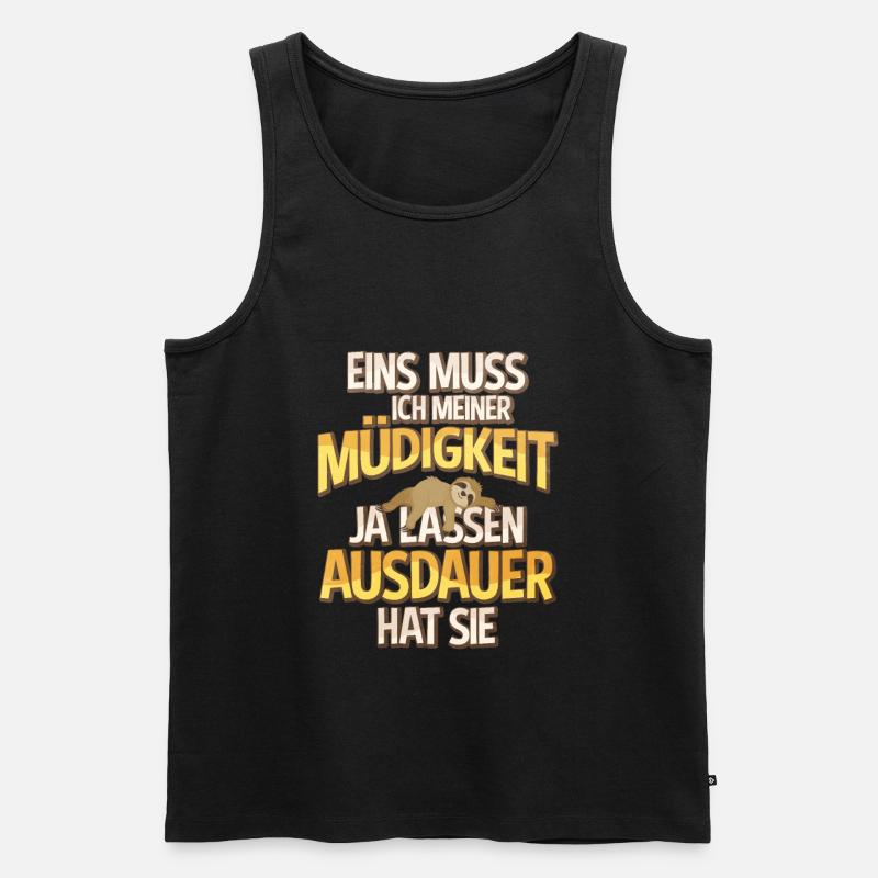 Faultier - Männer Premium Bio Tank Top - Schwarz