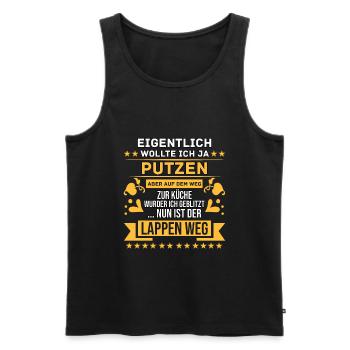 Putzmuffel Hausfrau Putzfrau Reinigungskraft - Männer Premium Bio Tank Top - Schwarz - Vorne - AI Model Male 178 light (178cm)
