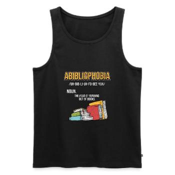 Bookworm Funny Nerd Geek Bookworm Library - Men's Premium Organic Tank Top - black - Front - AI Model Male 178 light (178cm)