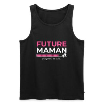 Femme Enceinte Grossesse Future Maman Cadeau - Men's Premium Organic Tank Top - black - Front - AI Model Male 178 light (178cm)