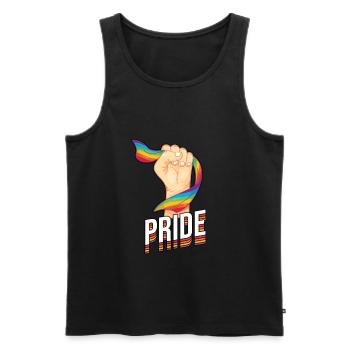 Pride LGBT Regenbogen Christopher Street Day - Männer Premium Bio Tank Top - Schwarz - Vorne - AI Model Male 178 light (178cm)