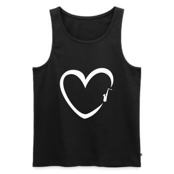 Saxophone Heart Sax Jazz Band Musician Gift - Men's Premium Organic Tank Top - black - Front - Michal (187cm)